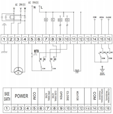 Электрическая схема подключения QT-EX-EM-O1-380VAC-У1