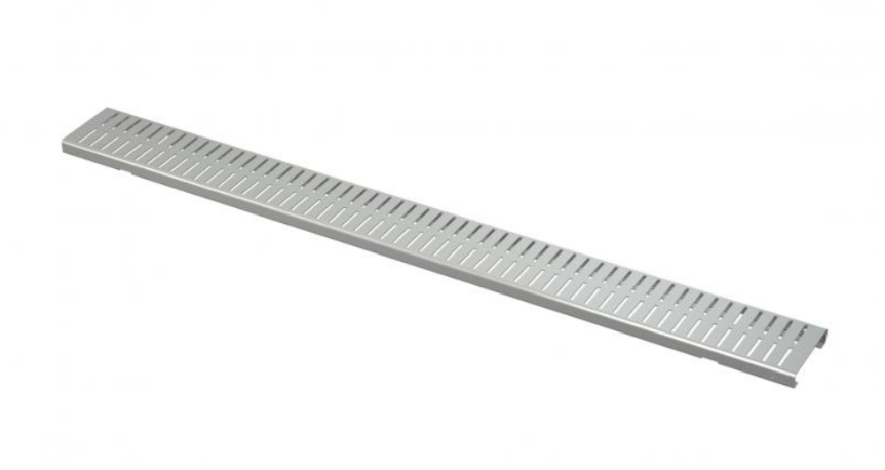 Решетка для дренажного желоба Alca Plast 100 мм прямая, 108отв х 152мм2, оцинкованная сталь