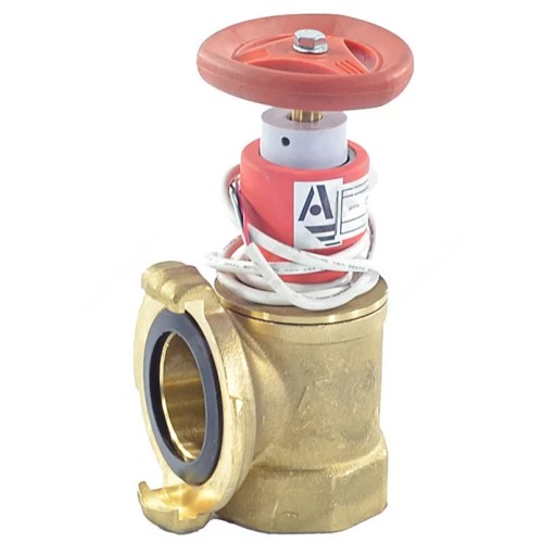 Клапан пожарный Апогей КПАЛ 50 Ду50 Ру16 угловой 90° муфта-соединительная головка датчик положения пожарного крана ДППК 20.5 латунь