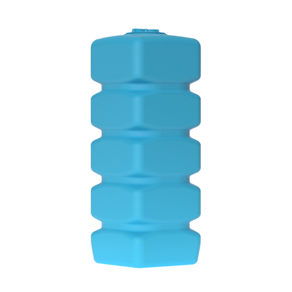 Бак для воды Aкватек Quadro W-1000 объем – 1000л с поплавком, материал – полиэтилен, синий