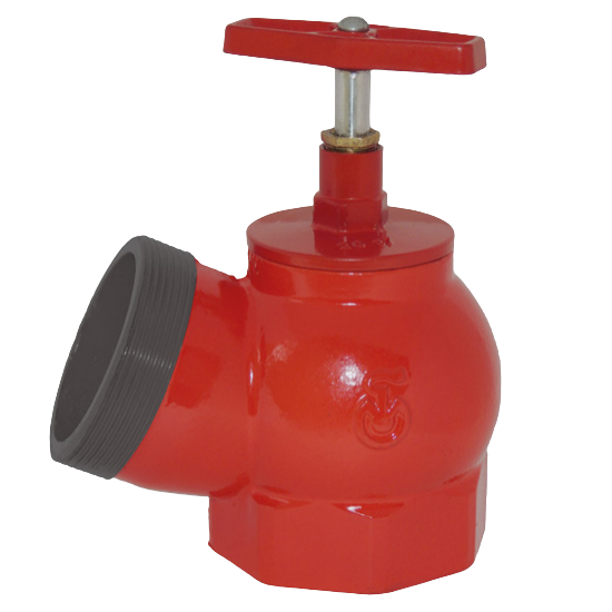 Клапан пожарный Цветлит ПК50 Ду50 Ру16 угловой 125° муфта-цапка чугун