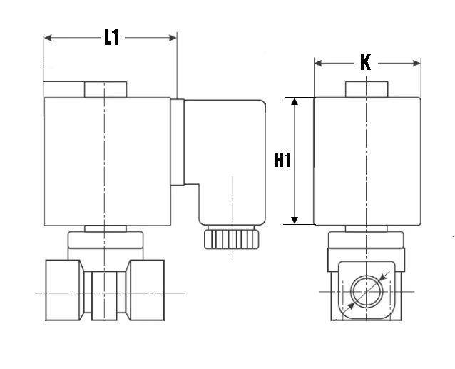 Клапан электромагнитный соленоидный двухходовой миниатюрный DN.ru-DHSM31 прямого действия (НЗ) Ду15-10.0 (1/2 дюйм), Ру1 корпус - латунь, уплотнение EPDM, резьба G, с катушкой S91B 220В