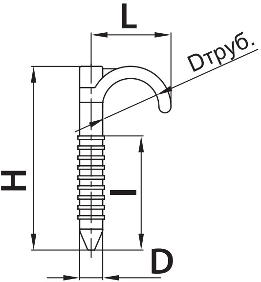 Монтажный комплект STOUT дюбель-крюк одинарный Ду32 L=110 для теплого пола