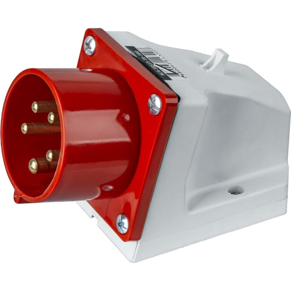 Вилка стационарная ЭРА VS-32-3P-PE-N-IP44 сила тока 32 А, номинальное напряжение 380 В, IP44, красная