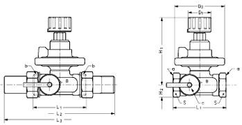 Чертеж Клапан балансировочный Danfoss ASV-P Ду15