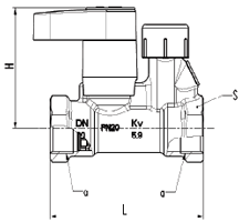 Чертеж Клапан балансировочный Danfoss MSV-S Ду15-50 ручной