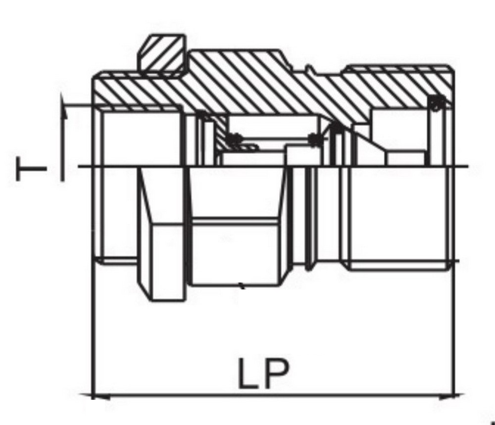 Муфта быстроразъемное соединение LSQ нипель-KZE-BC 3/4″ Ду20 Ру275 корпус - сталь, уплотнение - NBR, присоединение - резьба