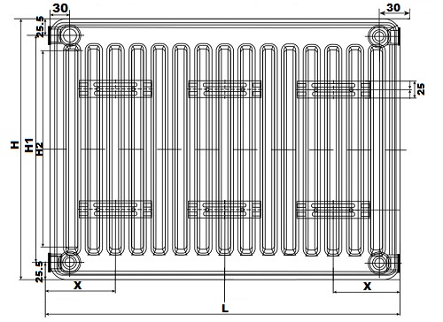 Радиатор Oasis Pro PB 21-4-09 400x900 мм настенный, панельный, присоединение резьбовое - 1/2