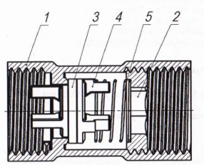 Клапан обратный пружинный Пензапромарматура КОП G1″-B Ду25 Ру16 латунный, резьбовой