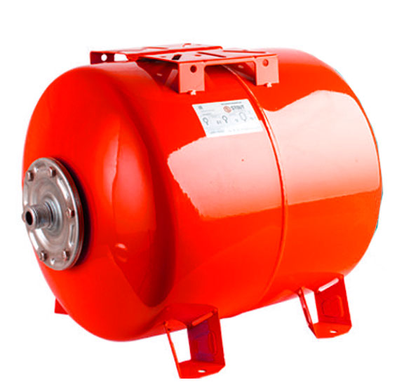 Расширительный бак STOUT STH-0005-000050 50 л  5 бар, корпус  — сталь, модификация —  вертикальный, размещение патрубка присоединения —  боковое, для отопления (красный цвет)