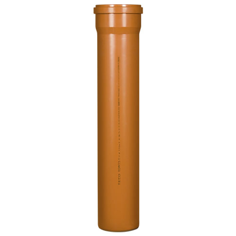 Труба TEBO SN4 Дн110х3.4 мм, длина 3000 мм, полипропиленовая, для наружной канализации, с раструбом