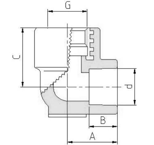 Водорозетка полипропиленовая PPR для смесителя Valtec VTp.754.0 Дн25х1/2″ Ру25 с внутренней резьбой