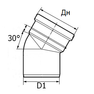 Отвод полипропиленовый наружный Волга-Пласт Дн160х30°