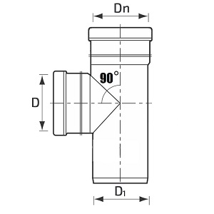 Тройники полипропиленовые Саратовпластика 90 градусов Дн50-200 для внутренней канализации