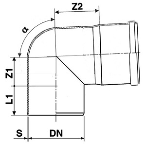 Отвод полипропиленовый 87° Дн32 Политэк для внутренней канализации