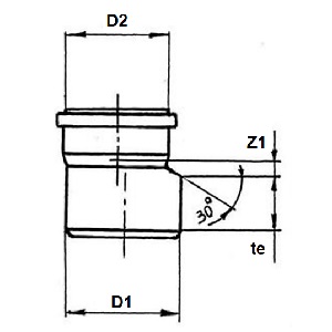 Переход эксцентрический (патрубок переходный) Дн50 50x32 Политэк для внутренней канализации из полипропилена