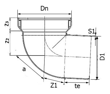 Присоединение к унитазу Дн110x87° из полипропилена  Политэк для внутренней канализации
