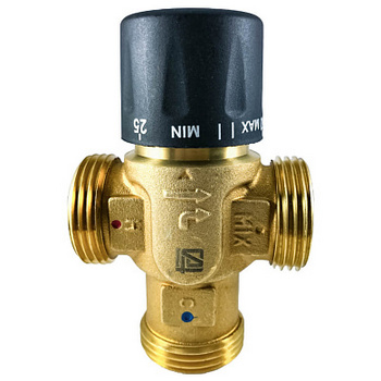 Термостатический смесительный клапан для систем отопления и ГВС STI  1″ НР (3/4″ ВР) 25-50°С