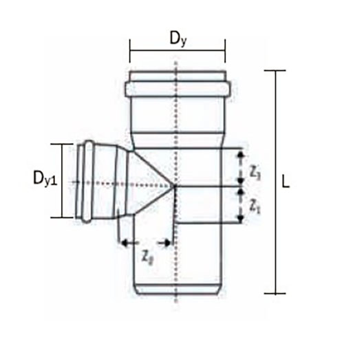 Тройник Агригазполимер Ду160x160 90° для наружной канализации, корпус - НПВХ