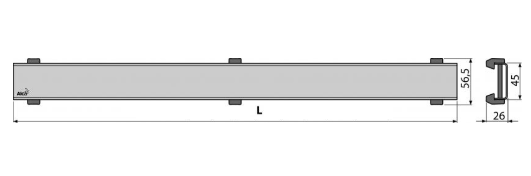 Решетка для лотка душевого Alca Plast DESIGN-ANTIC 300 мм латунь, цвет бронза-антик