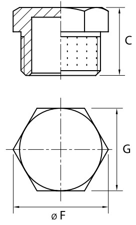Заглушка ALTSTREAM 1/2″ Ду15 Ру40, корпус - никелированная латунь, наружная резьба