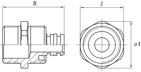Муфта ALTSTREAM Дн26x1″ Ру20 для металлопластиковых труб, переходная, присоединение компрессионное/наружная резьба, корпус – никелированная латунь