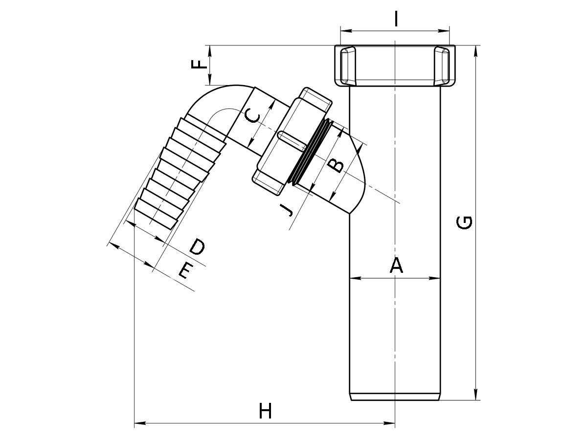 Отвод стиральной машины АНИ Пласт M140 1 1/2″x40