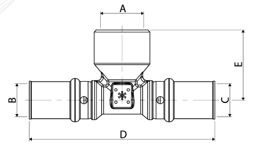 Тройник APE AP132 Дн1″x40 Ру10 с переходом на внутреннюю резьбу, латунный