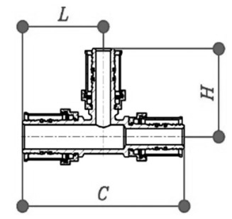 Тройник металлопластиковый пресс латунный переходной Aquasfera Ду26x32x26