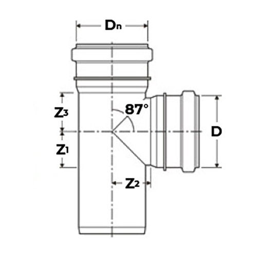 Тройник Aquaviva AQVD Ду110x110 90° для наружной канализации, корпус - НПВХ