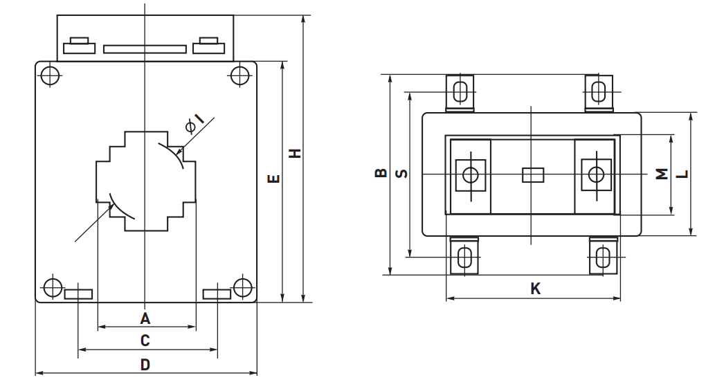 Эскиз Трансформаторы тока EKF PROxima ТТЕ-30 100-300/5А класс 0.5 шинные