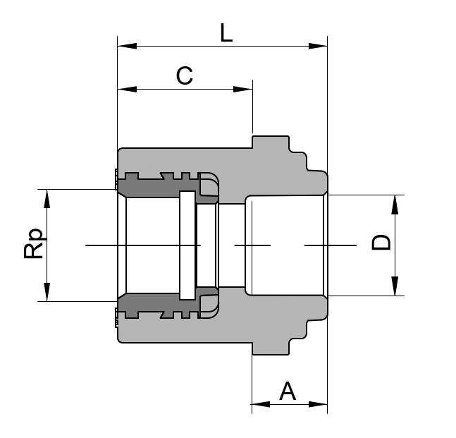 Муфты PP-R комбинированные переходные Ekoplastik Дн20х1/2″ Ру20 внутренняя резьба , крепление для гипсокартона