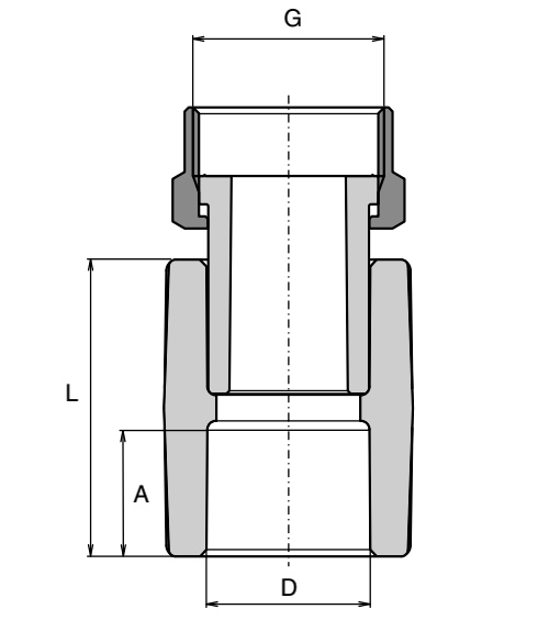 Муфта PP-R комбинированная Ekoplastik Дн20х3/4″ белая с накидной гайкой и отверстием для пломбы