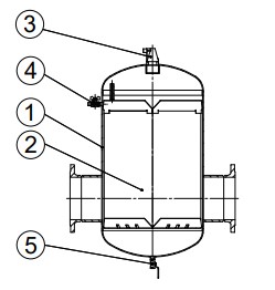Сепаратор воздуха Гранэйр Тип С Ду150 Ру10 фланцевый, корпус - углеродистая сталь