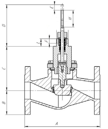 Клапан регулирующий двухходовой Гранрег КМ127Ф Ду15 Ру40 фланцевый с трехпозиционным электроприводом СМП0,7-220В Kvs=4