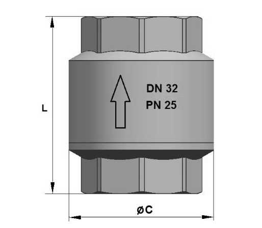 Клапан обратный пружинный KROMWELL EU.ST4056  1 1/4″ Ду32 Ру25 латунный с латунным штоком