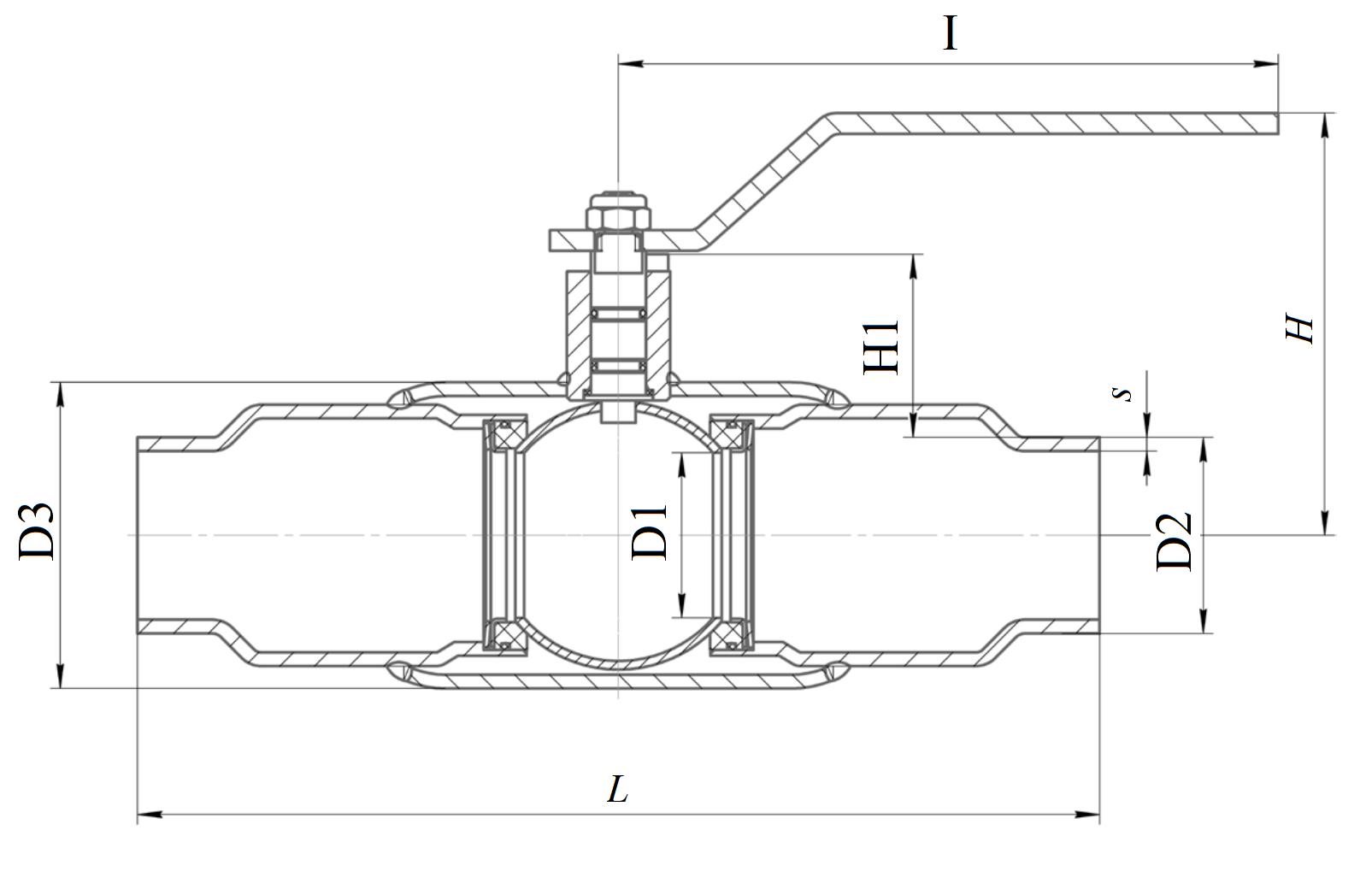 Кран шаровый LD КШ.Ц.П.Э.П/П.02 Ду15 Ру40, полнопроходной, корпус - сталь 20, уплотнение - EPDM, под приварку, под электропривод