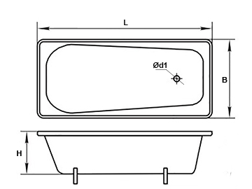 Ванны стальные эмалированные Maroni Simple шириной 700 мм
