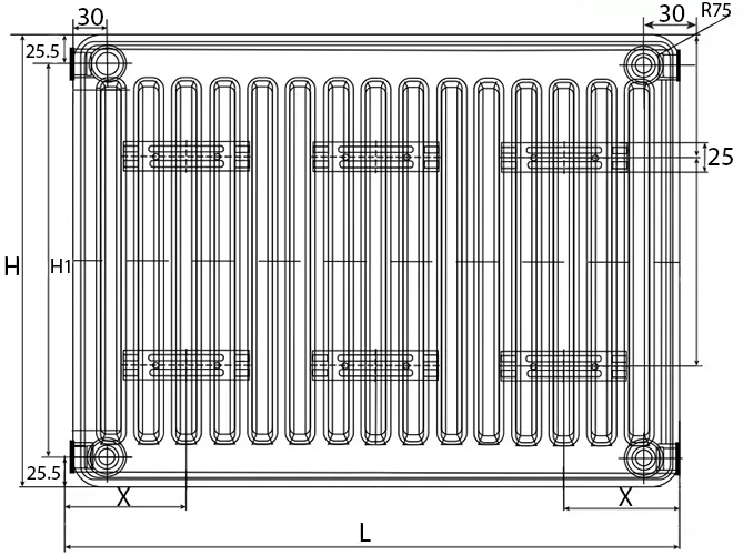 Радиатор стальной панельный Oasis Pro PN 22-3 300х1700 мм настенный, присоединение резьбовое - 1/2″, подключение - нижнее, цвет - белый