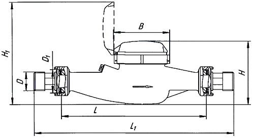 Счетчик воды крыльчатый многоструйный Декаст ВСКМ 90-40 АТЛАНТ ДГ1 Ду40 РУ16 резьбовой, импульсный, до 120°С, L=300 мм, в комплекте с монтажным набором