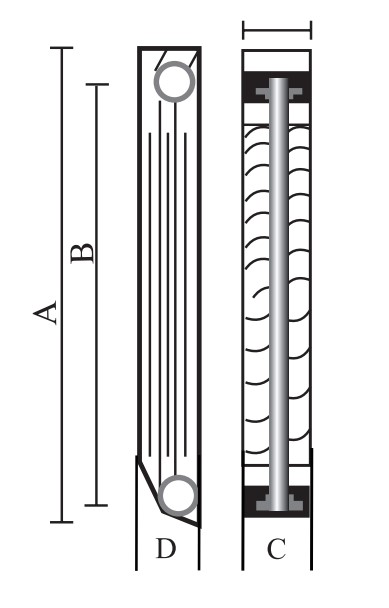 Радиаторы биметаллические THERMA Q1 500/80 4-14 секций (цвет - белый)