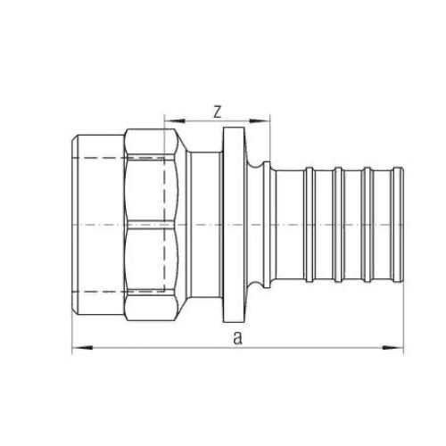 Переходник аксиальный Rehau Rautitan RX+ Дн32x1″ Ру10 для труб из сшитого полиэтилена с внутренней резьбой, корпус- бронза