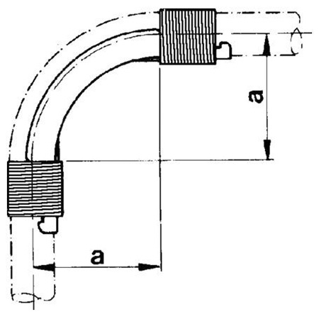 Фиксатор поворота трубы Rehau Rautitan Дн32 с кольцами 90°, корпус - оцинкованная сталь