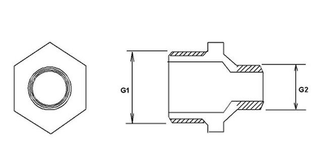 Бочонок (ниппель) переходной Remsan 1 1/4″х1/2″ Ду32х15 Ру16, наружная резьба, латунный, никелерованный