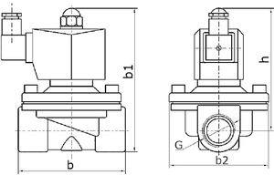 Клапан электромагнитный Росма СК-11 G1 1/2 Ду40 Ру7 стальной, нормально закрытый, прямого действия, мембрана - NBR, с катушкой 220В
