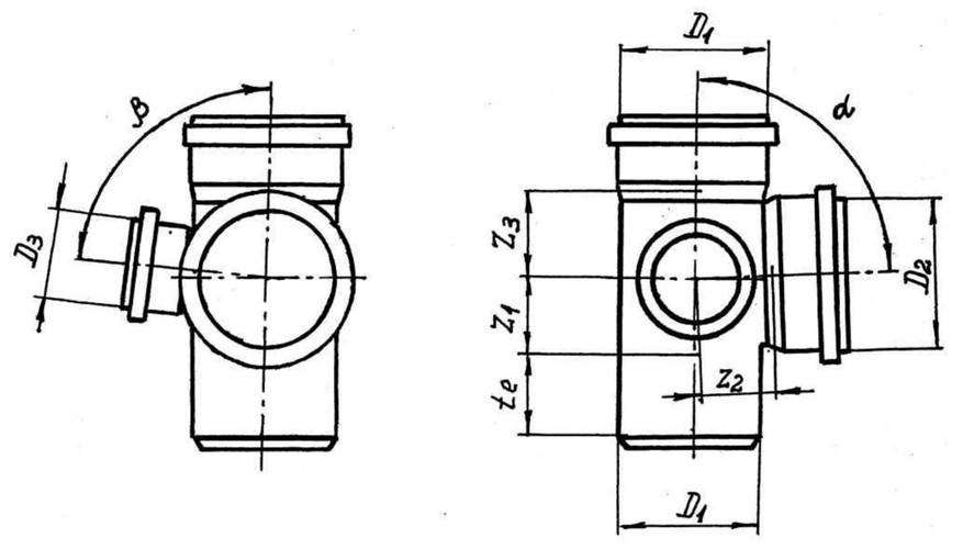 Крестовины полипропиленовые двухплоскостные Ростурпласт-RTP Ду50-110 87° для внутренней канализации