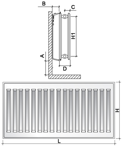 Радиатор панельный стальной Royal Thermo HYGIENE H20-400-1000 Noir Sable, боковое подключение, универсальное