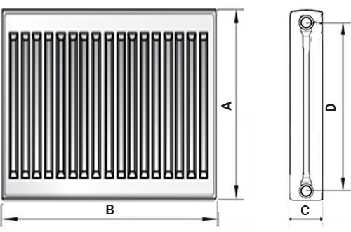 Радиатор панельный Royal Thermo COMPACT C11 0.848 кВт настенный, высота - 300 мм, длина 1100 мм, количество панелей - 1, присоединение резьбовое - 1/2