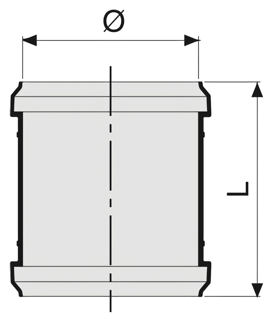 Муфты ремонтные SINIKON Стандарт полипропиленовые Ду40-110 для внутренней канализации