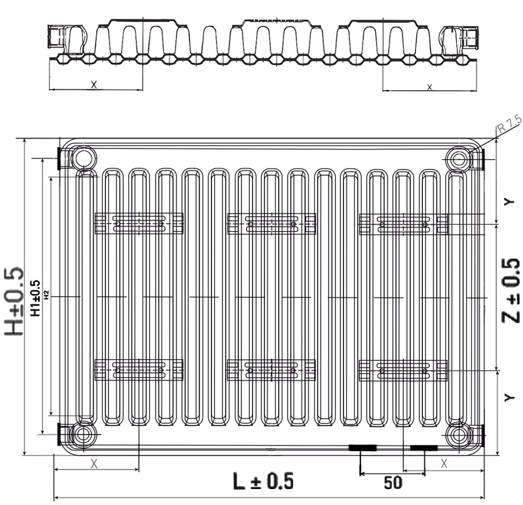 Радиатор стальной панельный STI Ventil Compact 11-500-700